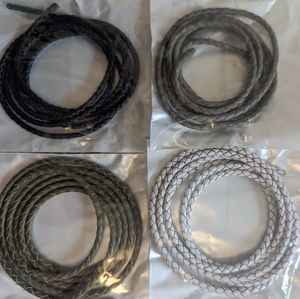 3 MM round braided leather neutral  chording for artisan and hand crafted work.